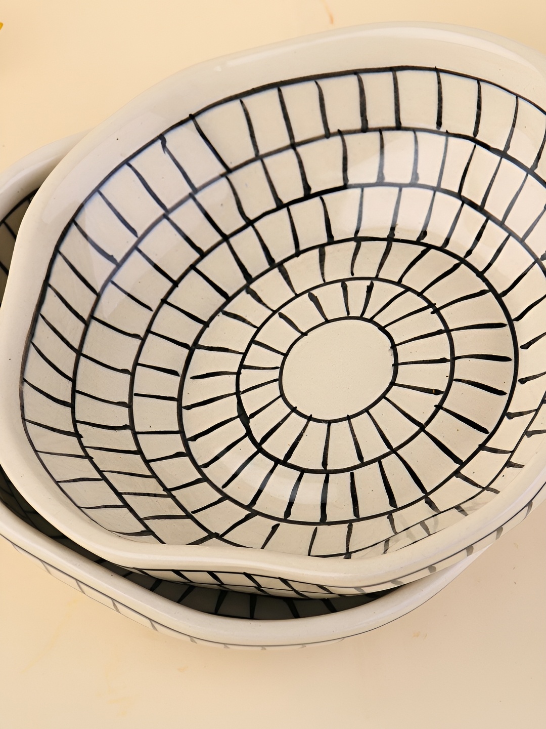 

WEAVING HOMES White Printed Ceramic Glossy Bowl 300 ml