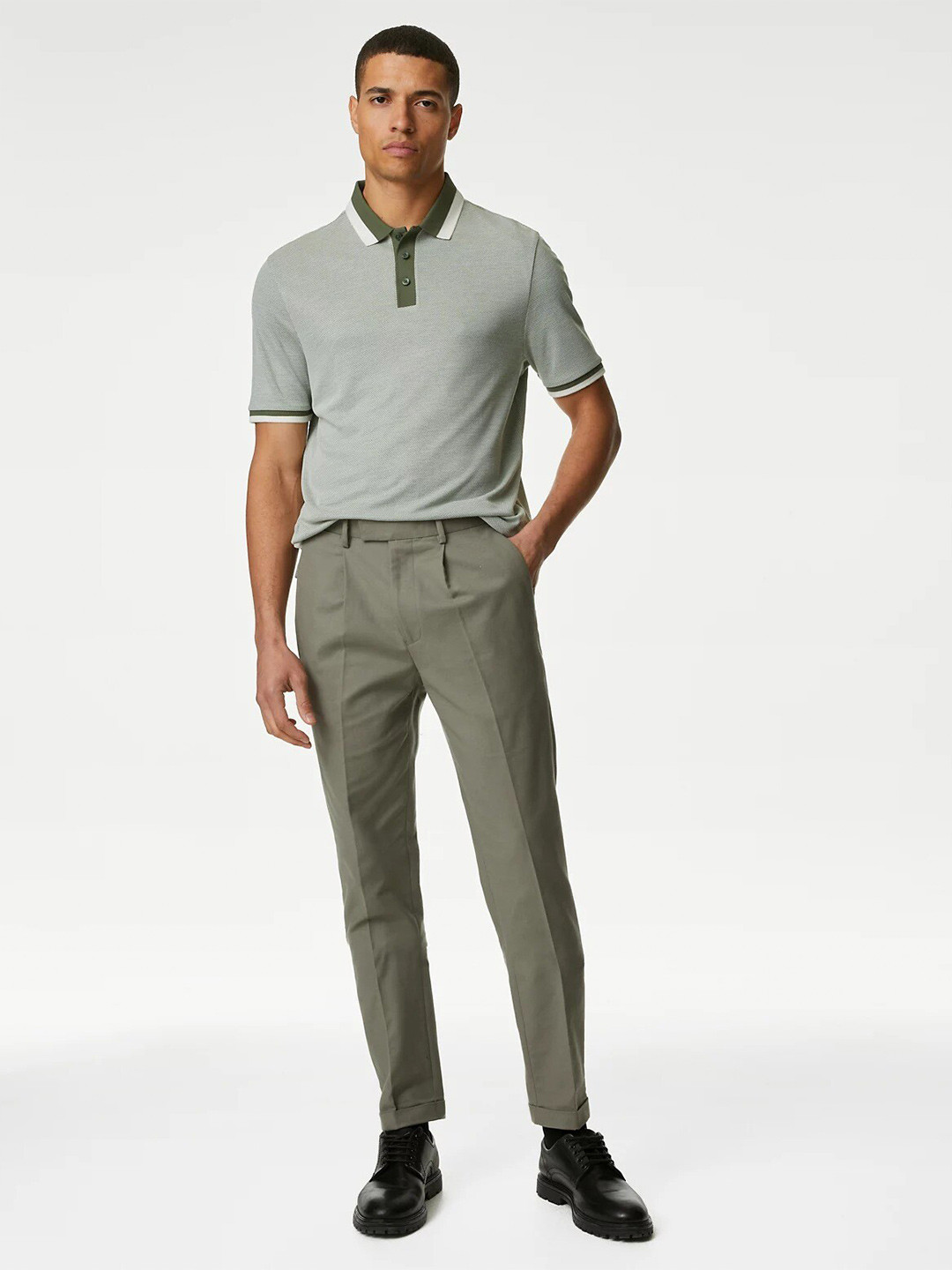 

Marks & Spencer Polo Collar Casual T-shirt, Green