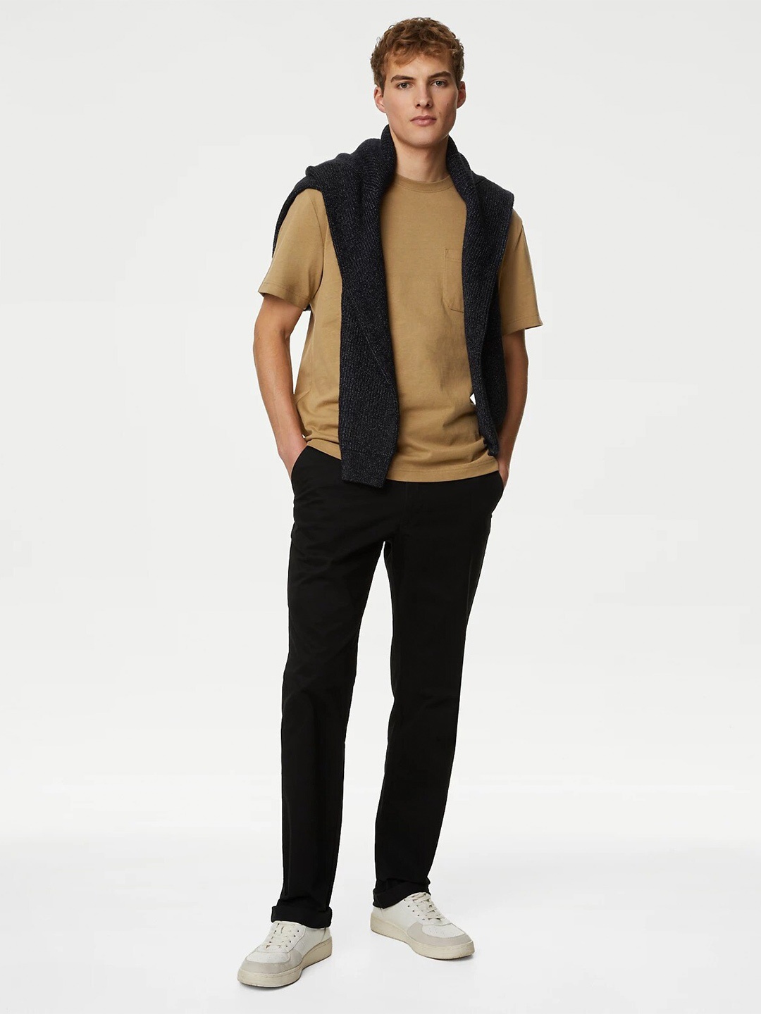 

Marks & Spencer Round Neck Pure Cotton Casual T-shirt, Bronze