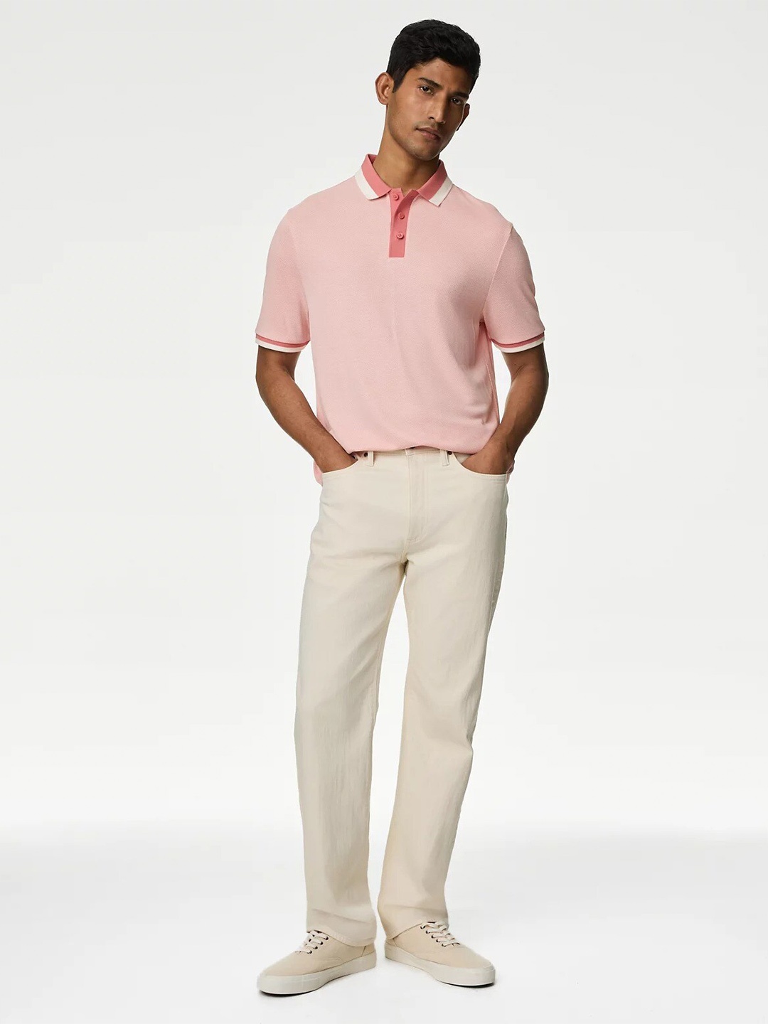 

Marks & Spencer Polo Collar Casual T-shirt, Coral