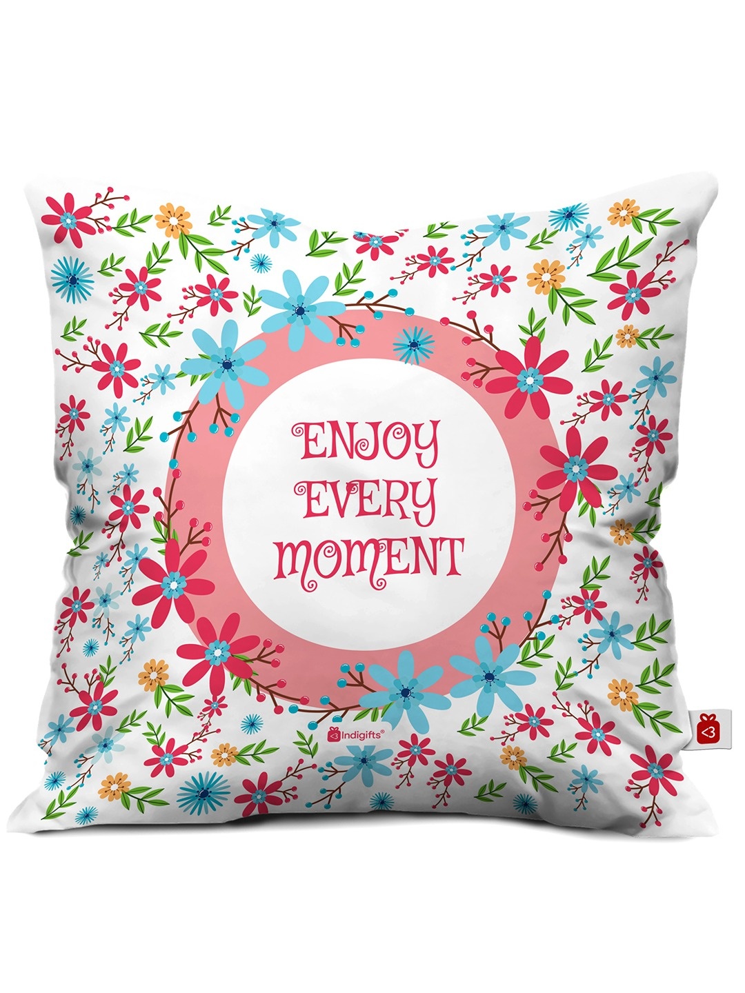 

Indigifts White & Green Ethnic Motifs Square Cushion Cover