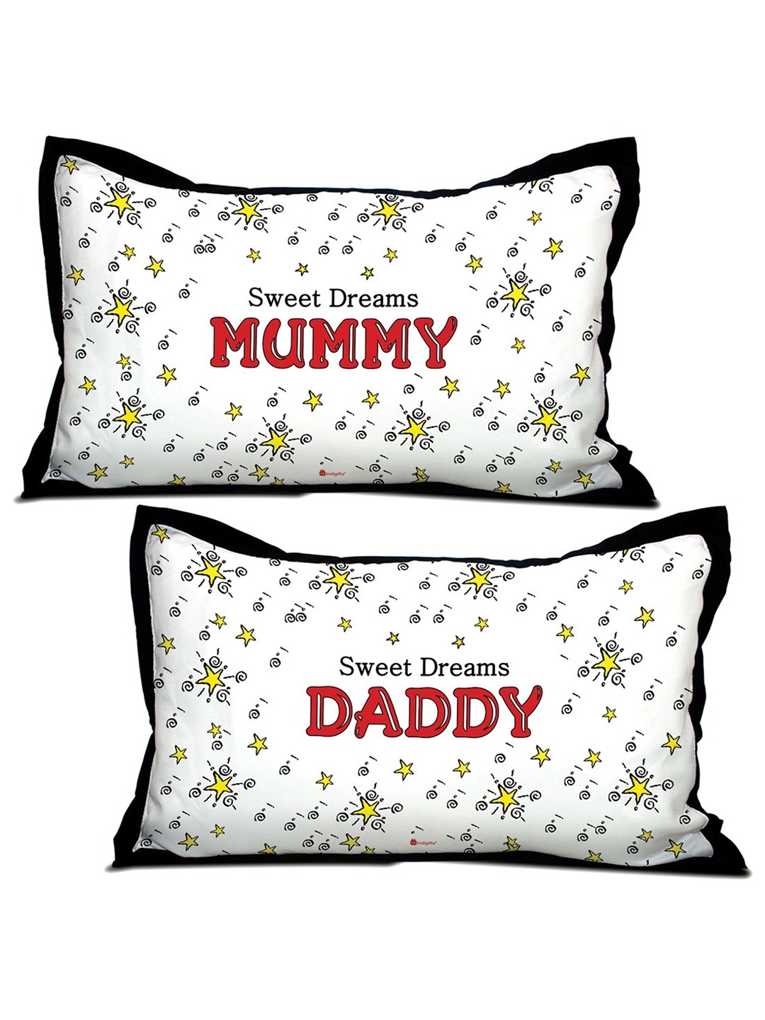 

Indigifts White 2 Pcs Printed Pillow Covers