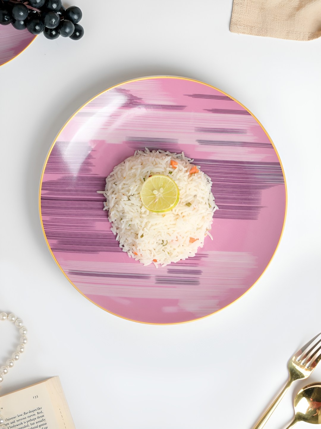 

Nestasia Pink Printed Ceramic Dinner Plate