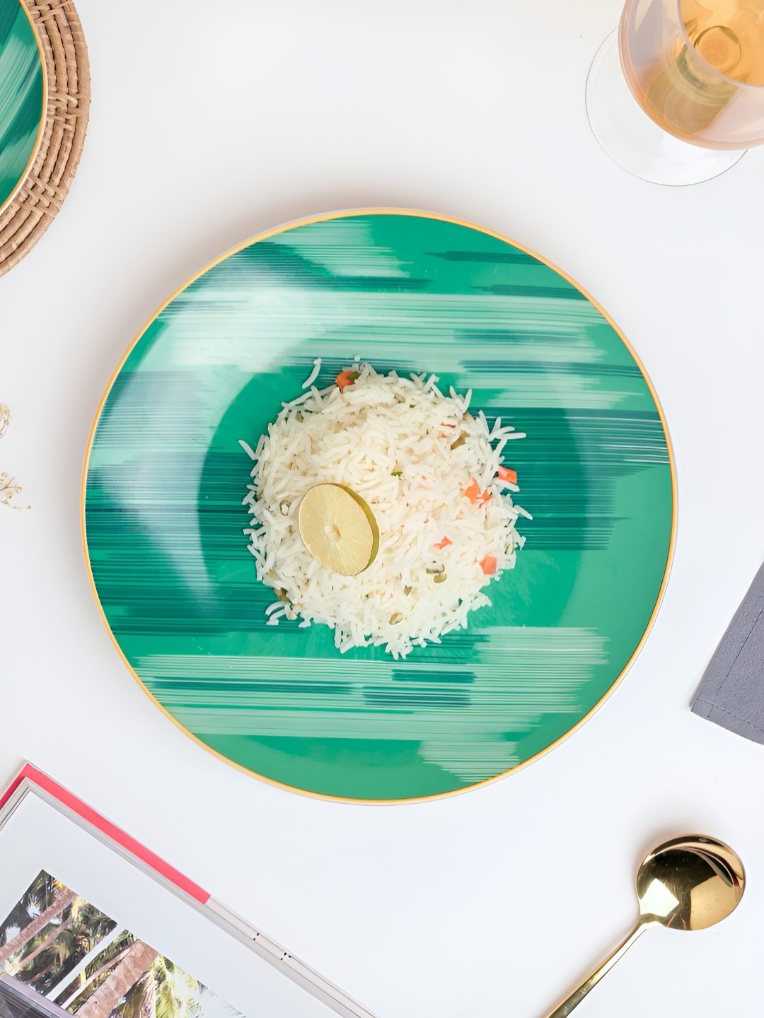 

Nestasia Green Ceramic Dinner Plate