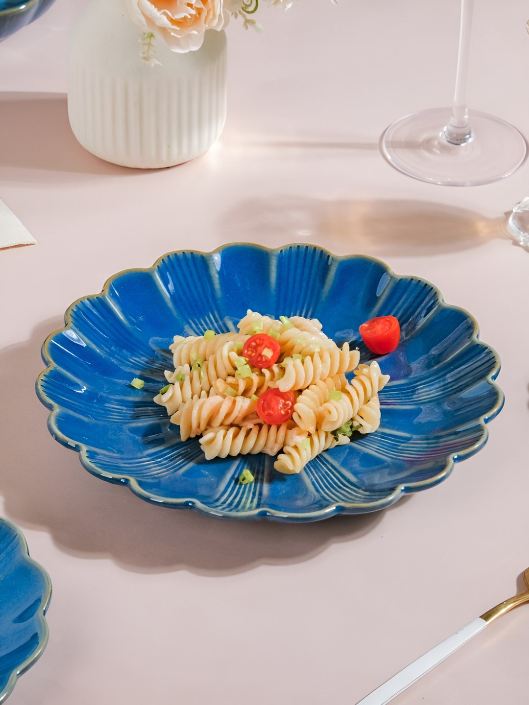 

Nestasia Blue Textured Ceramic Snack Plate