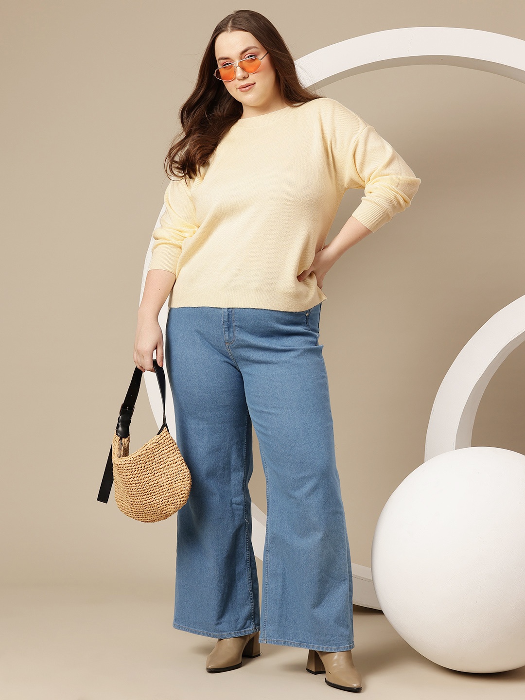 

Sztori Plus Size Drop-Shoulder Pullover, Off white