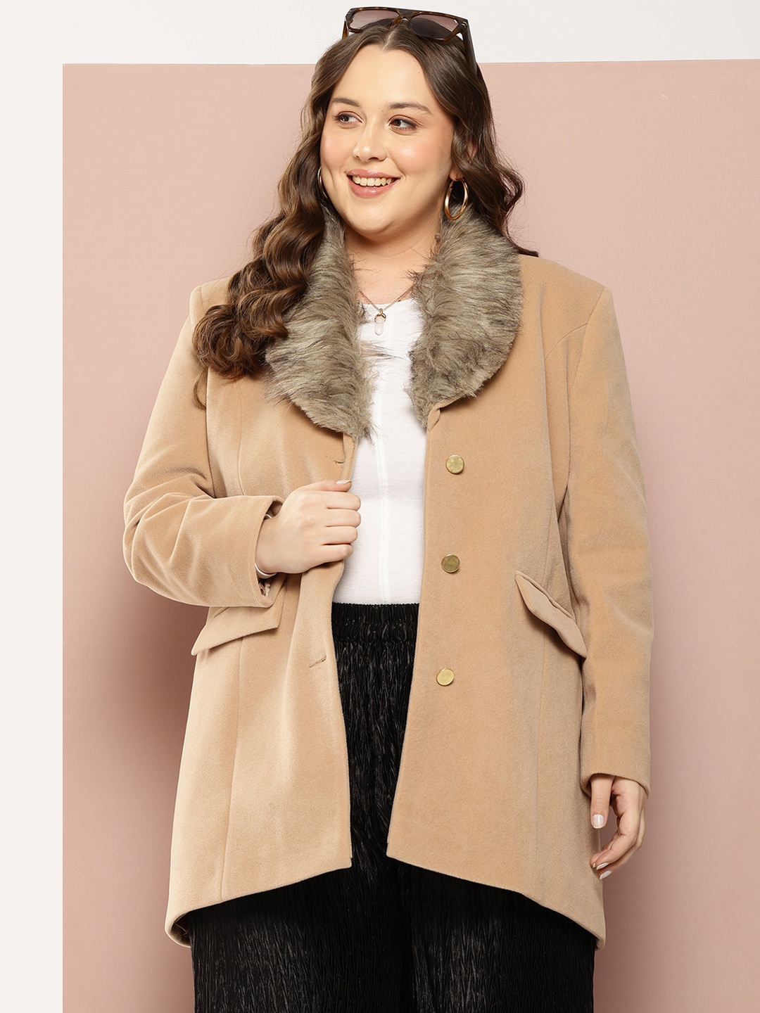 

Sztori Plus-Size Regular Fit Parka Coat, Beige