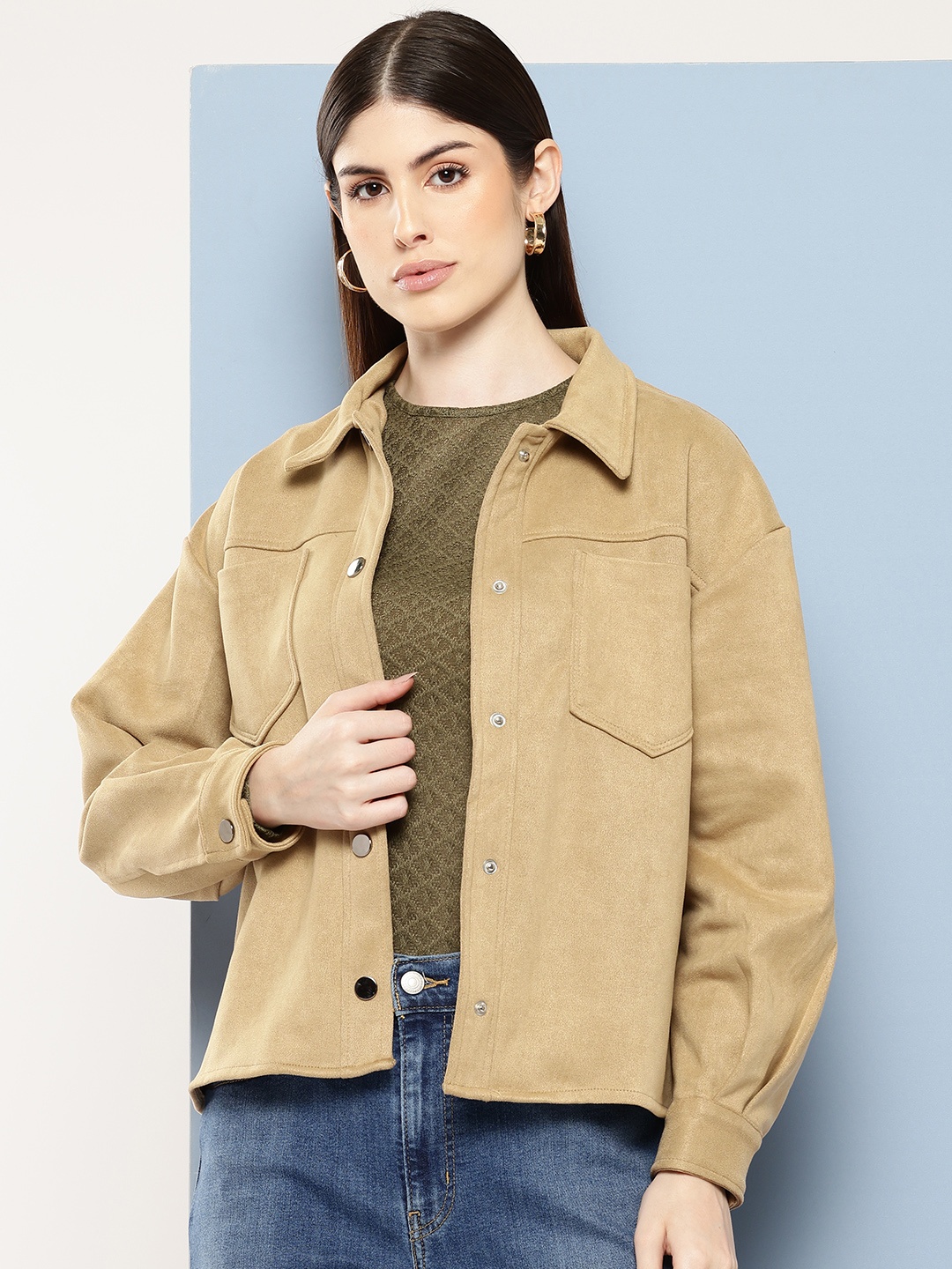 

Chemistry Suede-Finish Tailored Jacket, Khaki