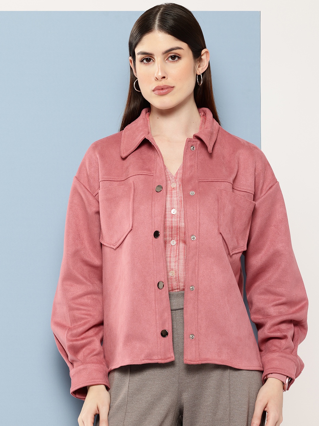 

Chemistry Suede Finish Tailored Jacket, Rose