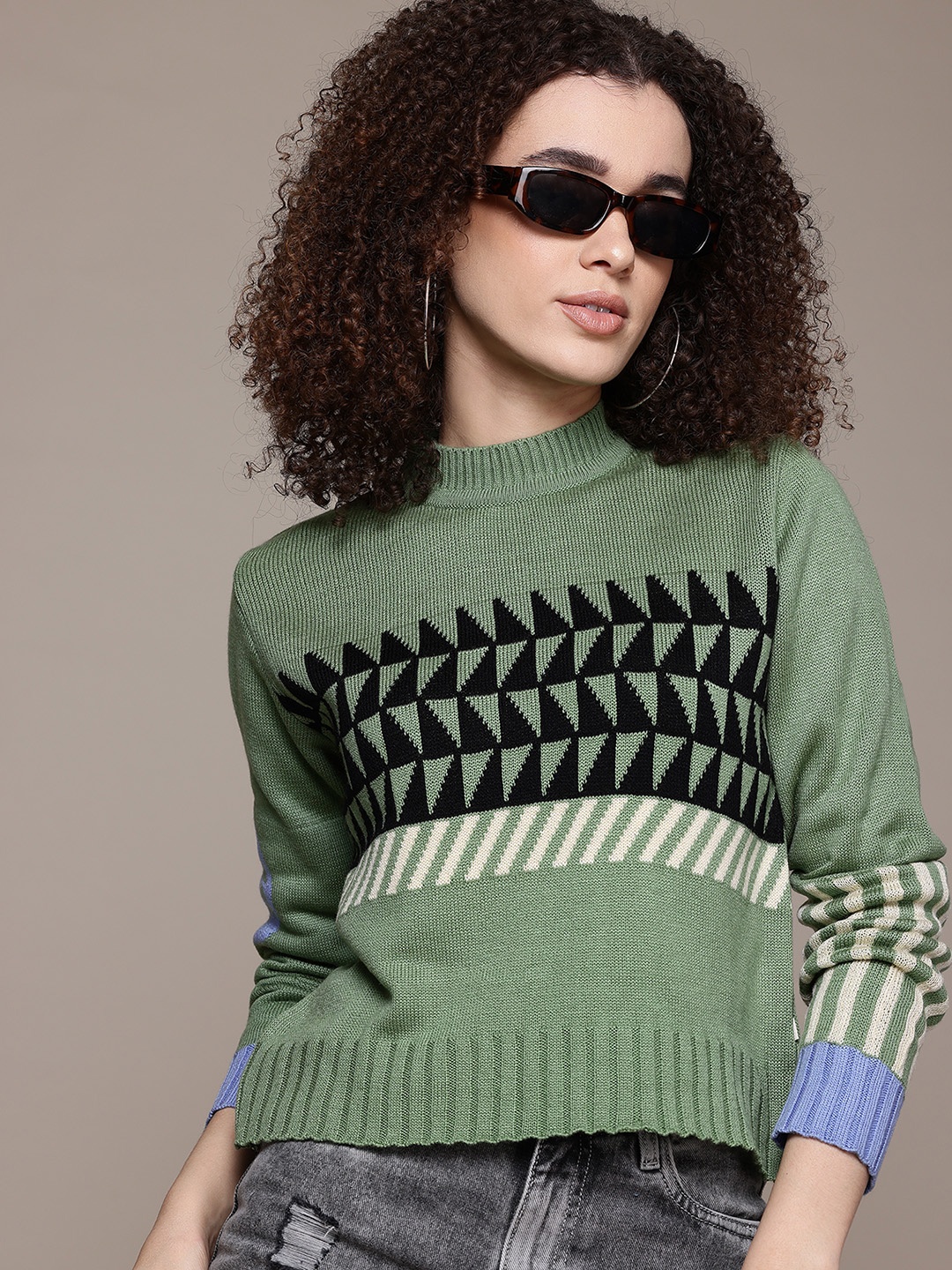 

The Roadster Lifestyle Co. Geometric Pullover, Green