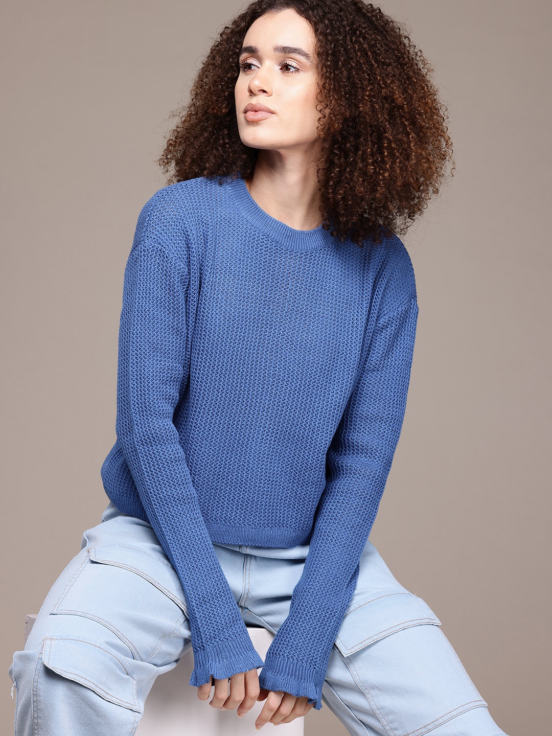 

The Roadster Lifestyle Co. Acrylic Ribbed Pullover, Blue