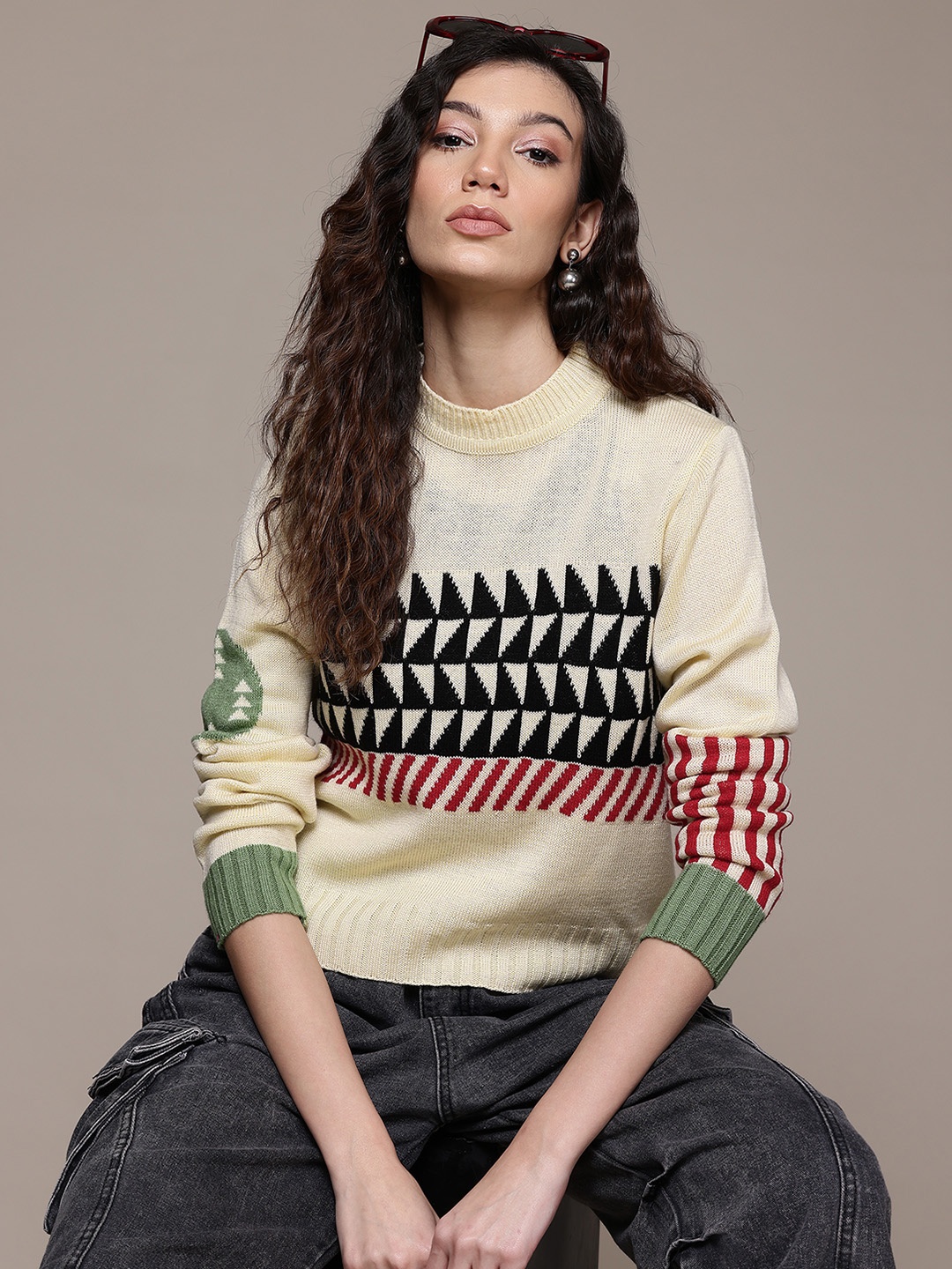 

The Roadster Lifestyle Co. Geometric Sweater, Yellow