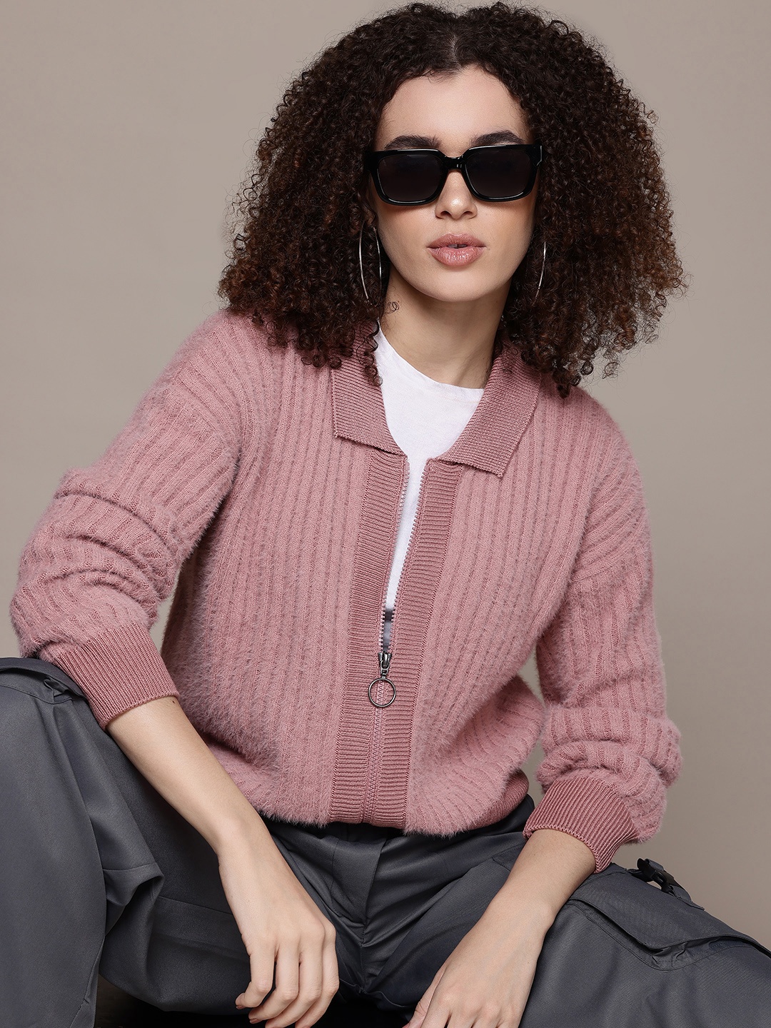 

The Roadster Lifestyle Co. Fuzzy Detail Sweater, Rose