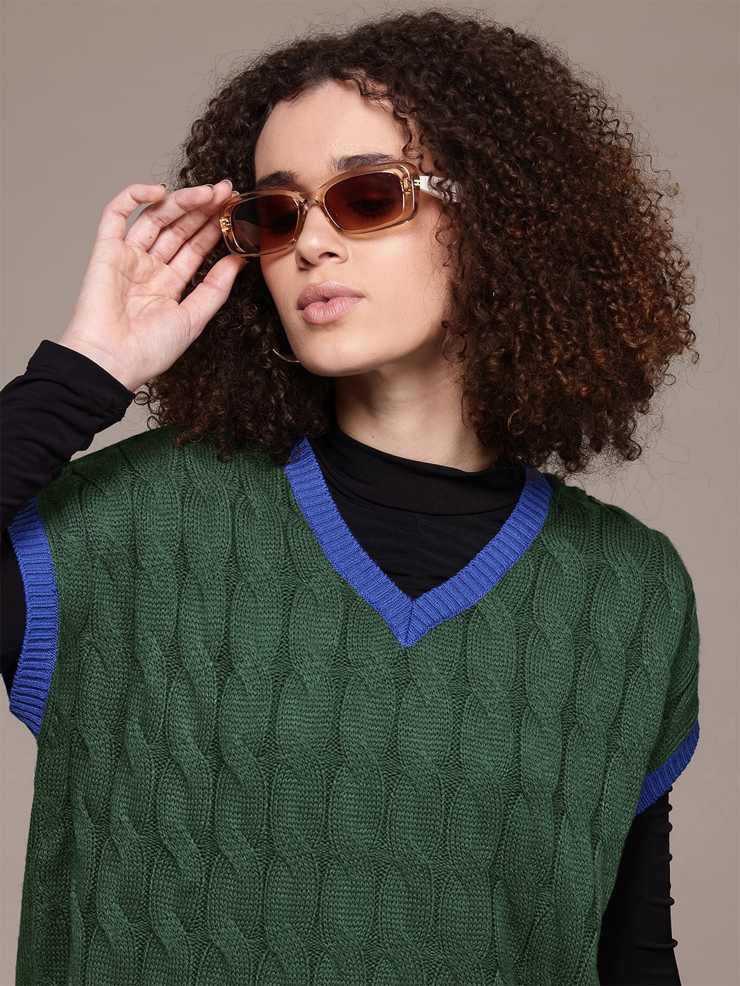 

The Roadster Lifestyle Co. Cable Knit Sweater Vest, Green