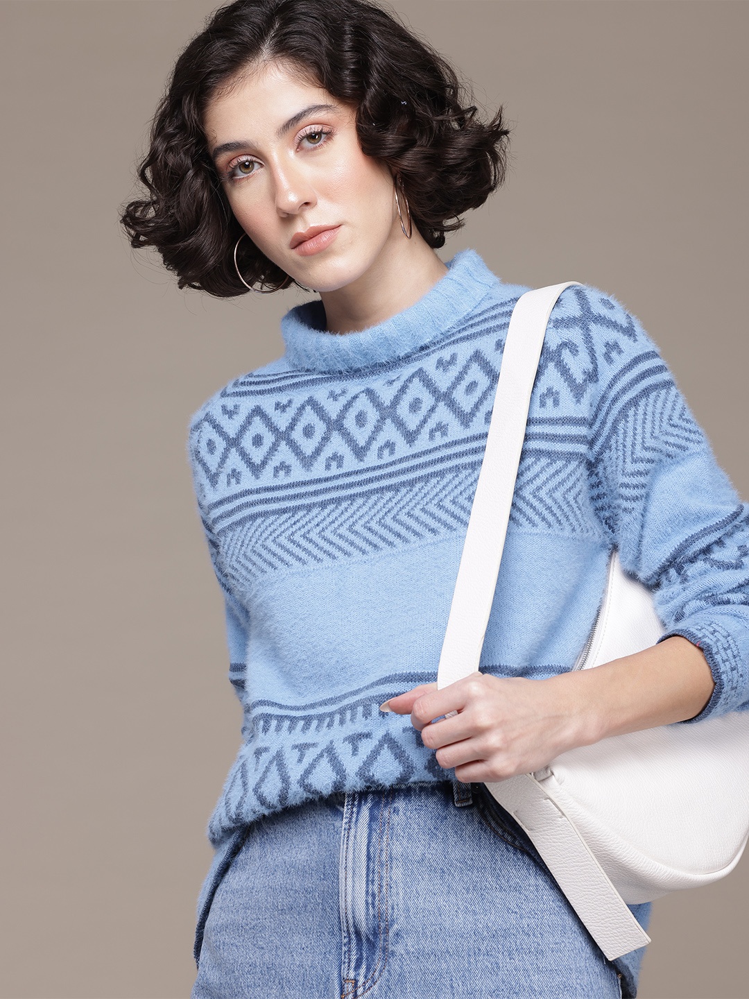 

The Roadster Lifestyle Co. Fair Isle Fuzzy Pullover, Blue
