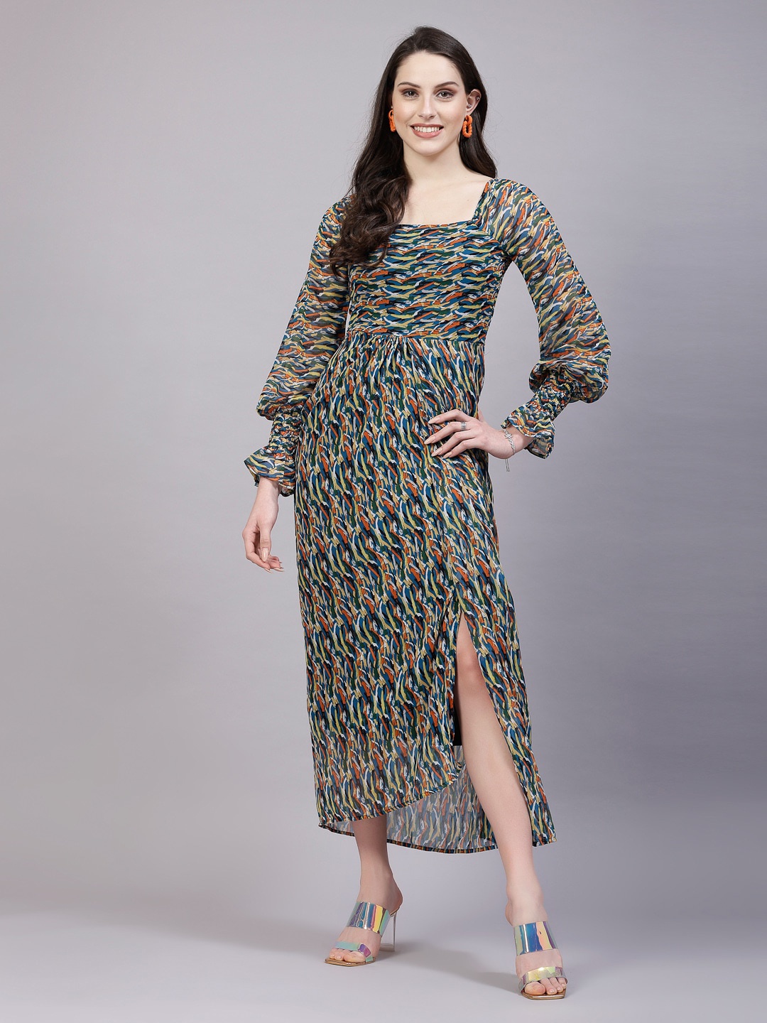 

aayu Geometric Printed Maxi Dress, Teal