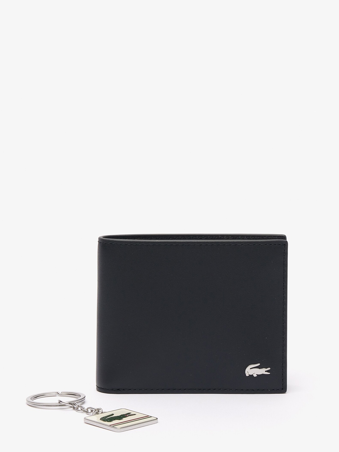 

Lacoste Men Leather Two Fold Wallet, Black