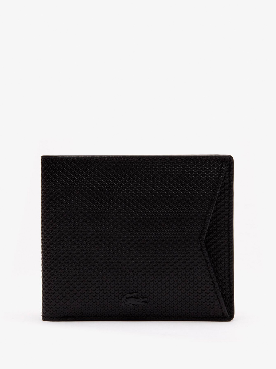 

Lacoste Men Textured Leather Two Fold Wallet, Black