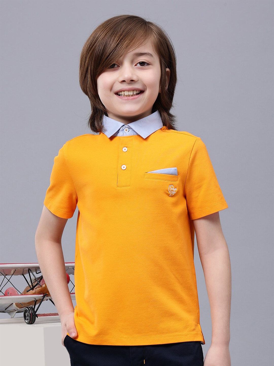 

One Friday Boys Polo Collar T-shirt, Orange