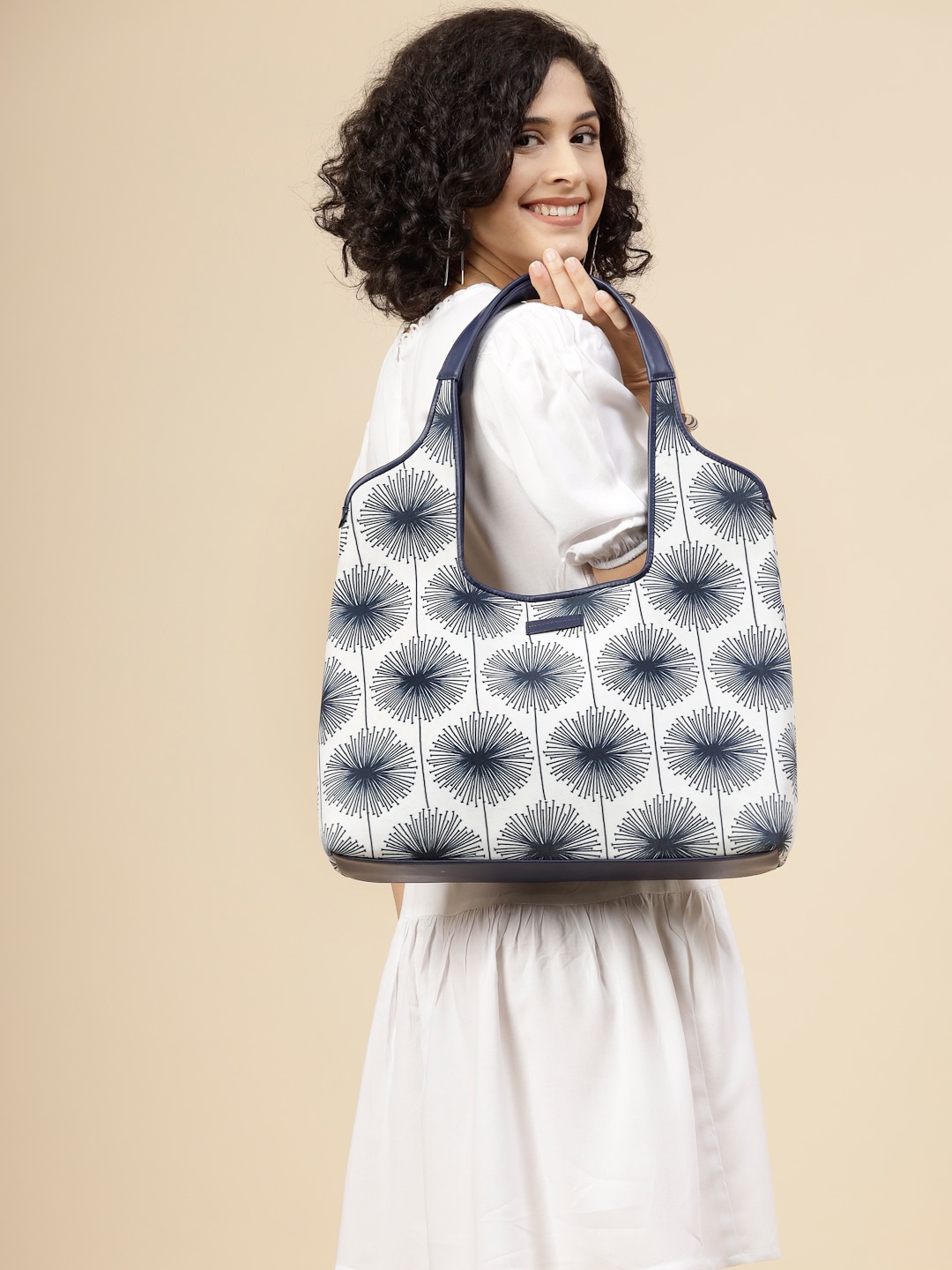 

Anouk Blue Floral Printed Shopper Handheld Bag