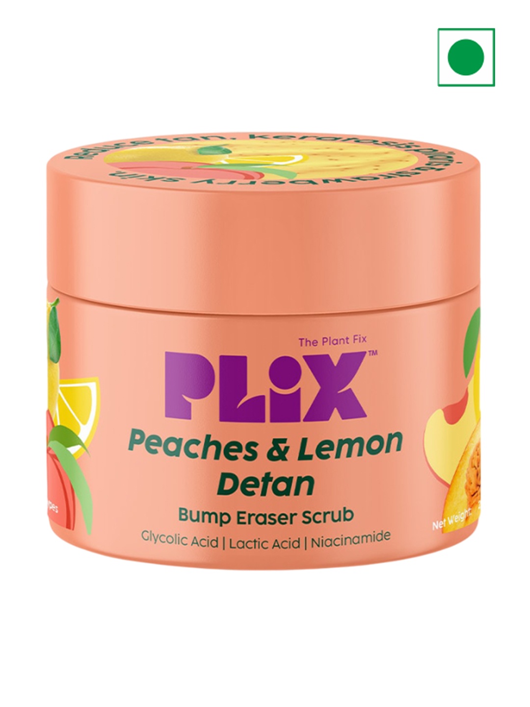 

PLIX THE PLANT FIX Peaches & Lemon Detan Bump Eraser Scrub - 200g, Peach