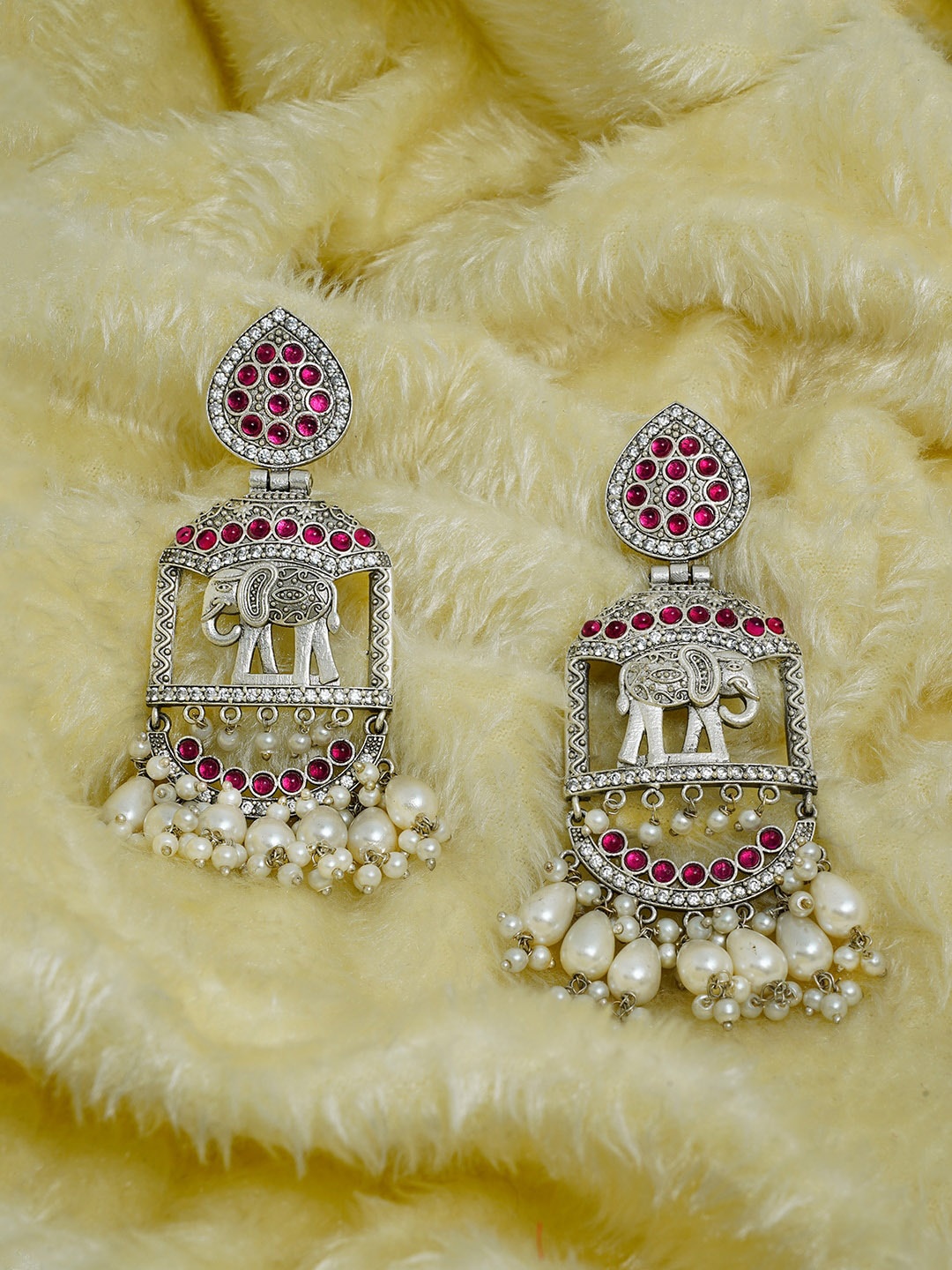 

VIRAASI Gold-Plated Contemporary Drop Earrings, Silver