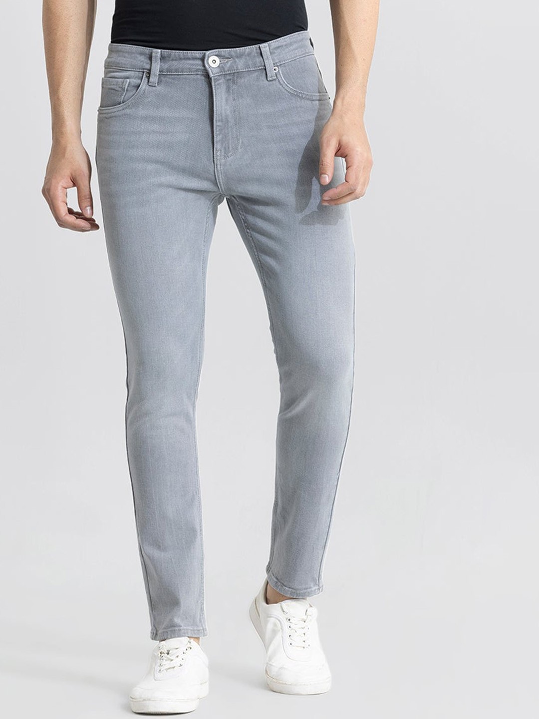 

Snitch Men Grey Skinny Fit Heavy Fade Stretchable Jeans