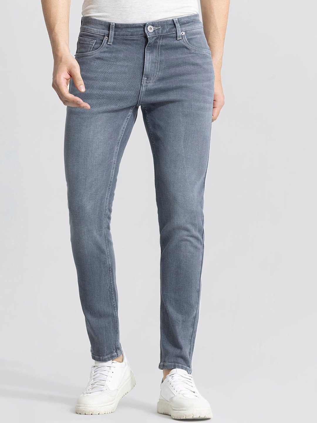 

Snitch Men Grey Skinny Fit Light Fade Stretchable Jeans
