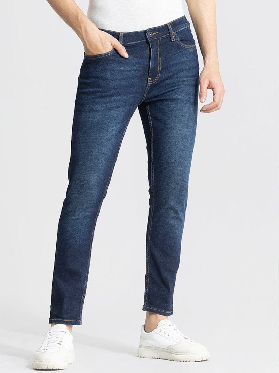 

Snitch Men Clean Look Skinny Fit Stretchable Jeans, Blue