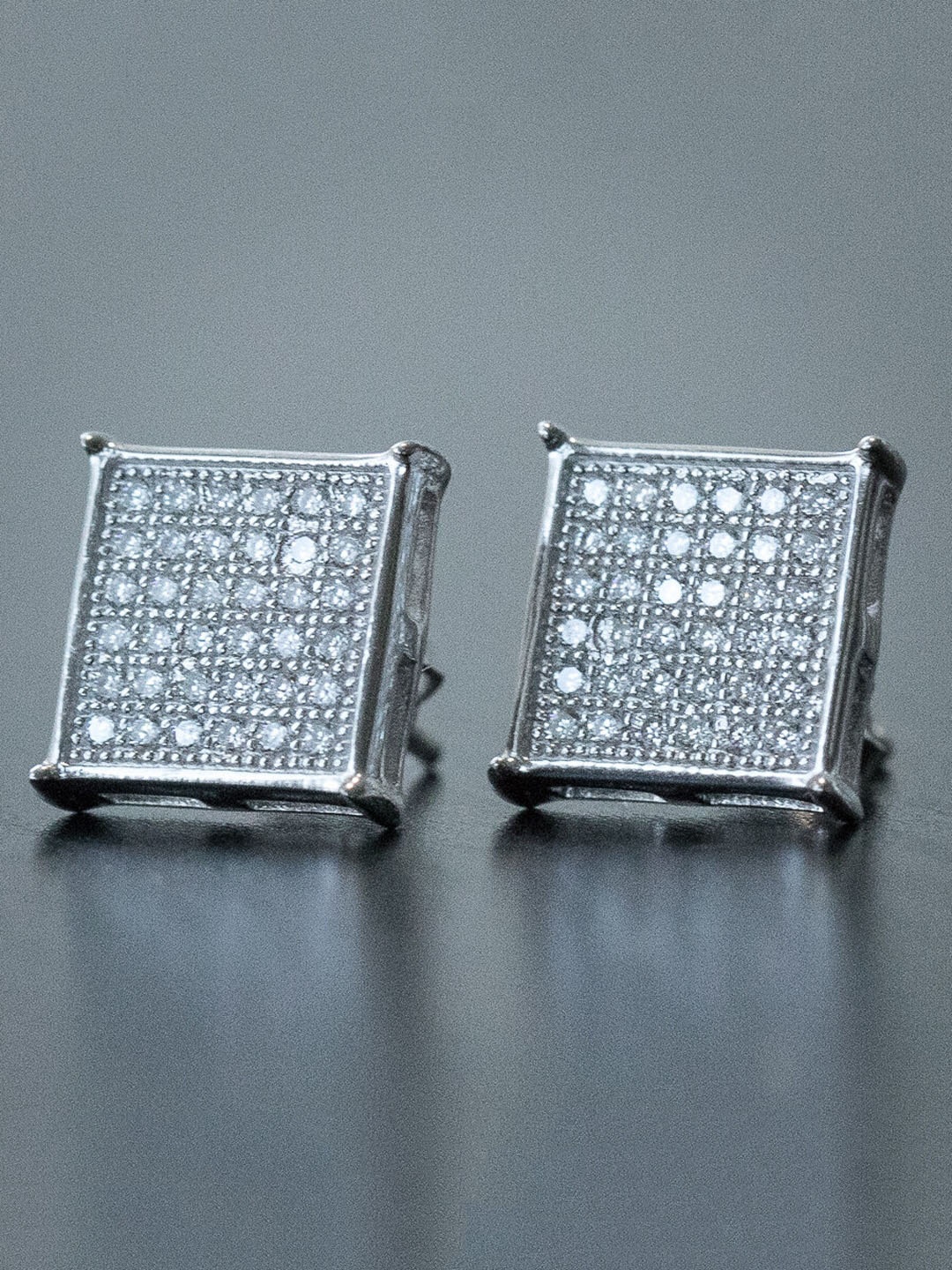 

Krelin Stainless Steel Classic Cubic Zirconia Studs Earrings, Silver