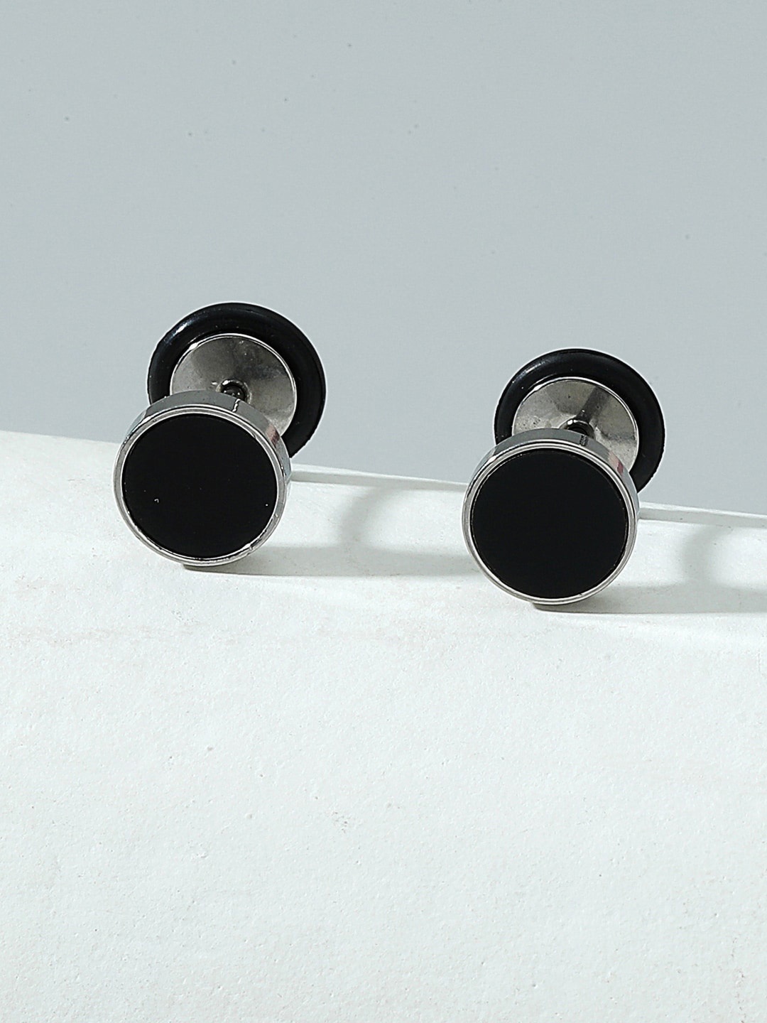 

Krelin Circular Stainless Steel Studs Earrings, Black