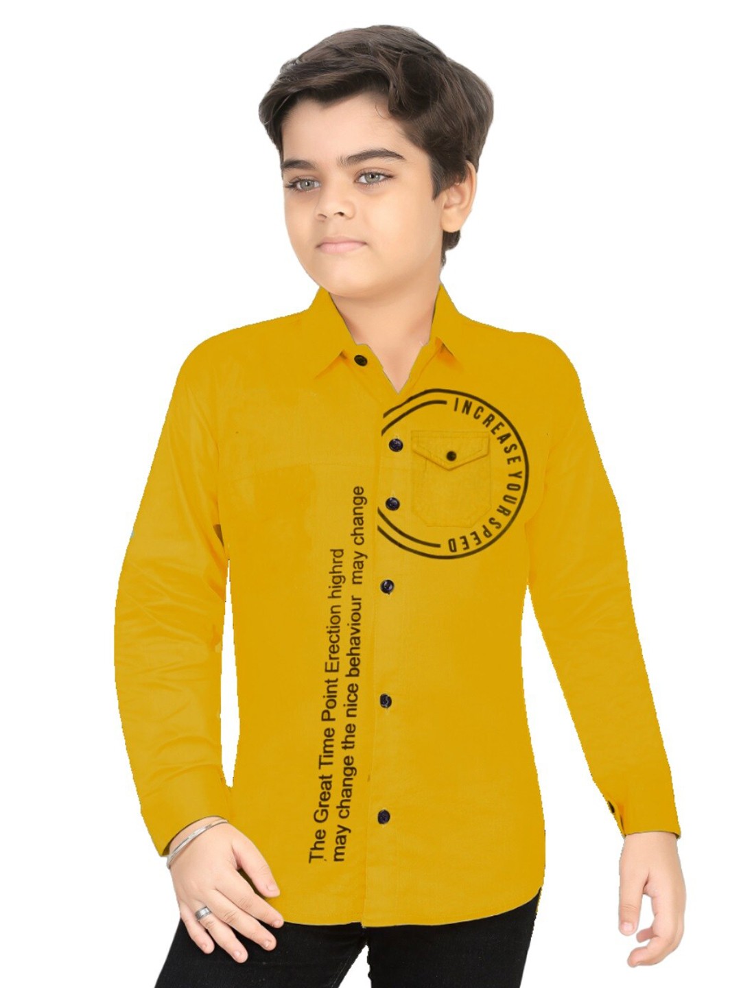 

BAESD Boys Modern Opaque Casual Shirt, Yellow