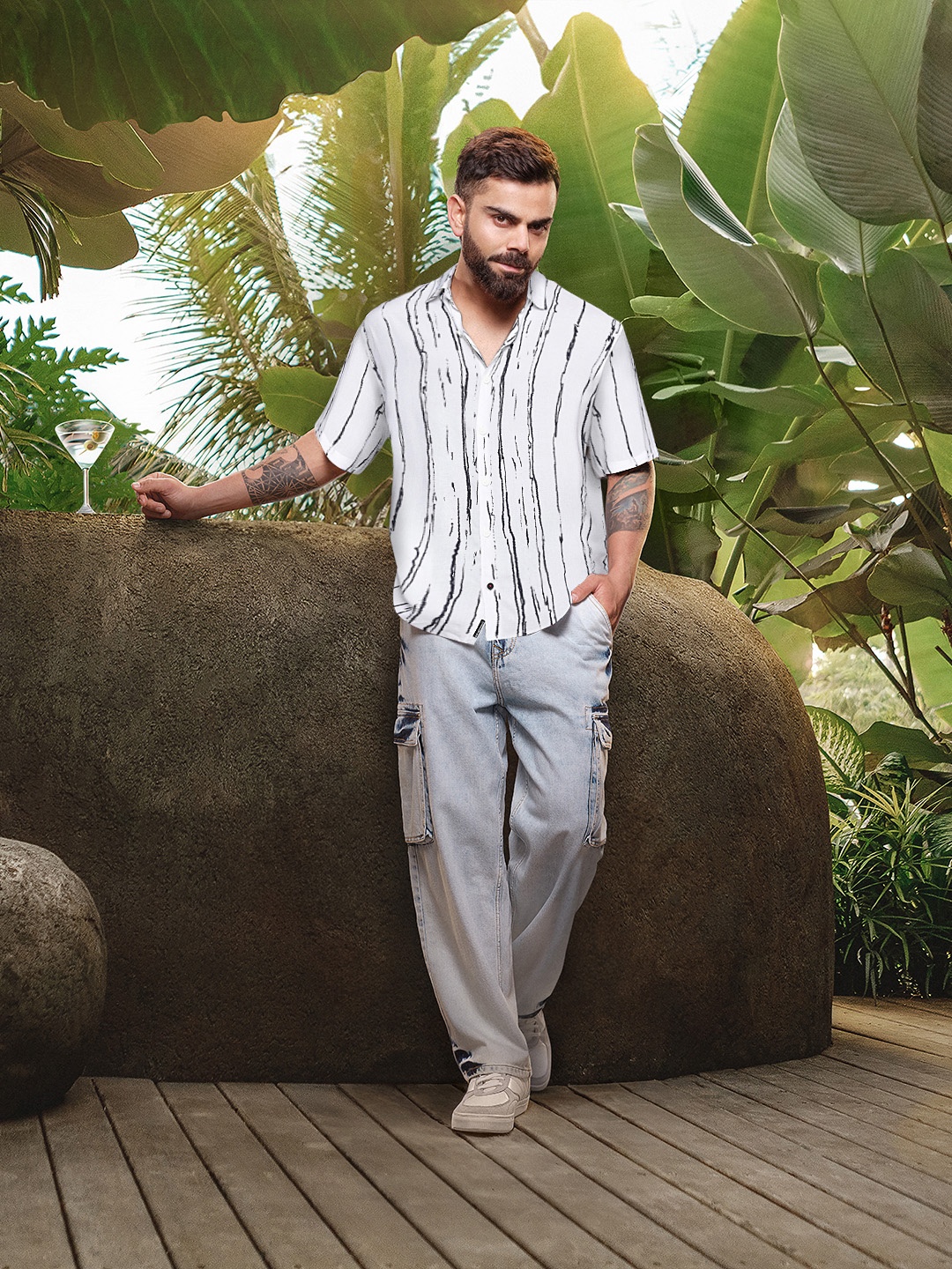 

WROGN Opaque Striped Casual Shirt, White