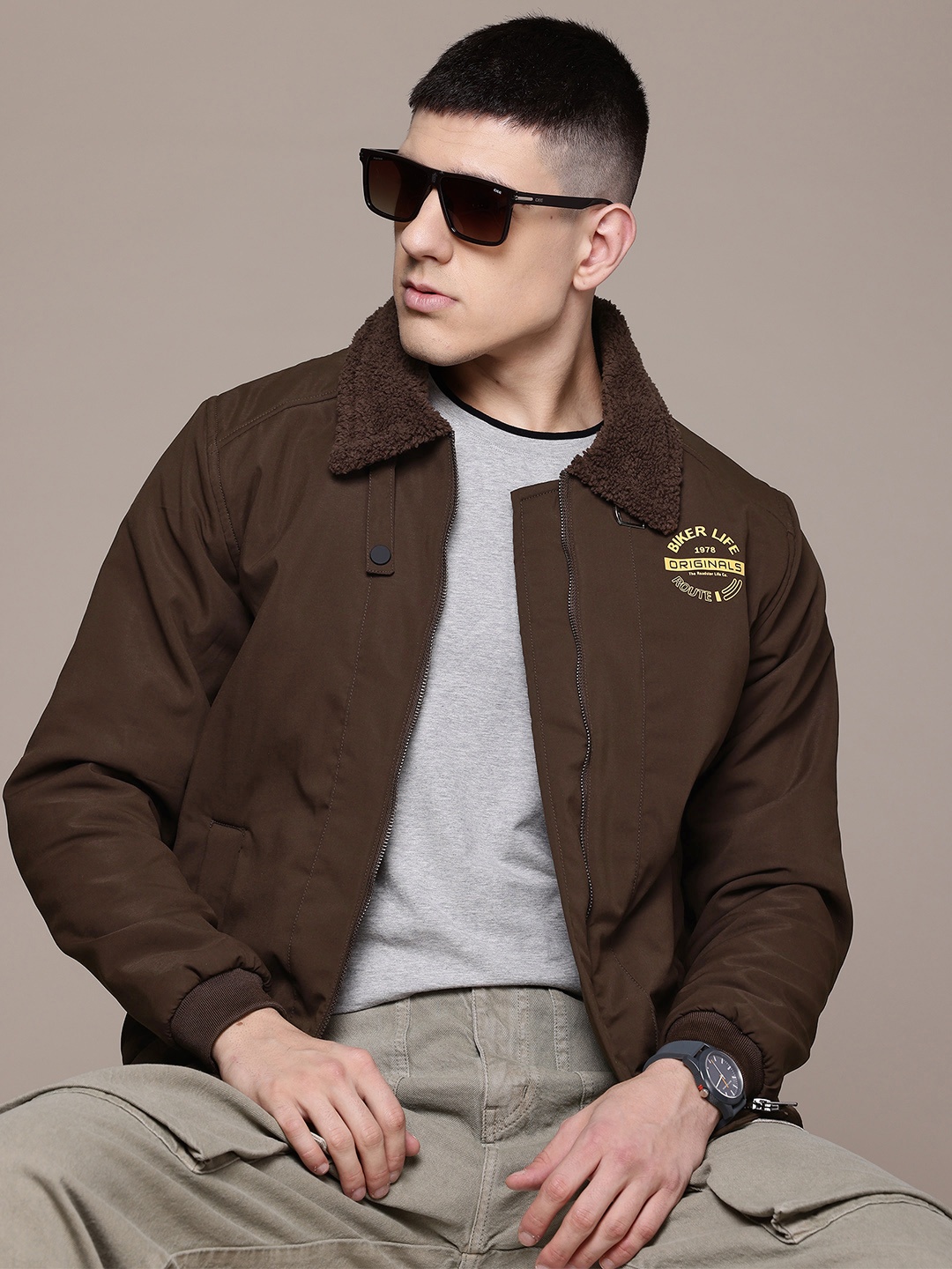 

The Roadster Lifestyle Co. Bomber Jacket, Brown