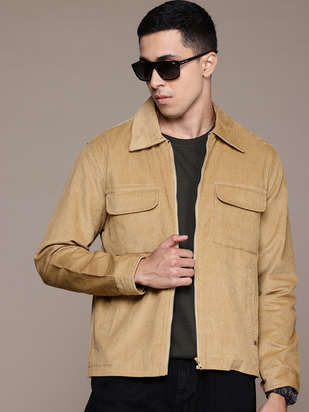 

The Roadster Lifestyle Co. Striped Corduroy Jacket, Khaki