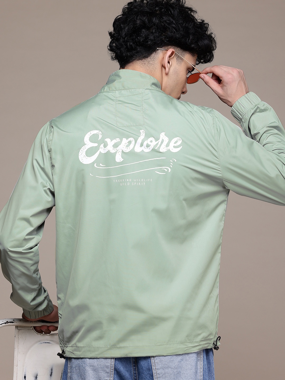 

The Roadster Lifestyle Co. Typography Print Tailored Jacket, Green