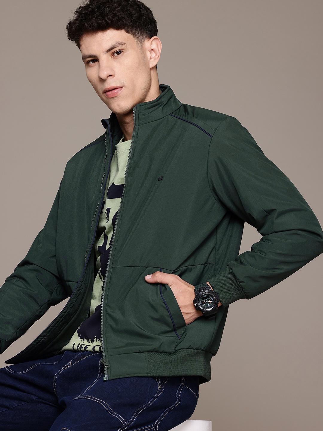 

Roadster The Lifestyle Co. Bomber Jacket, Green