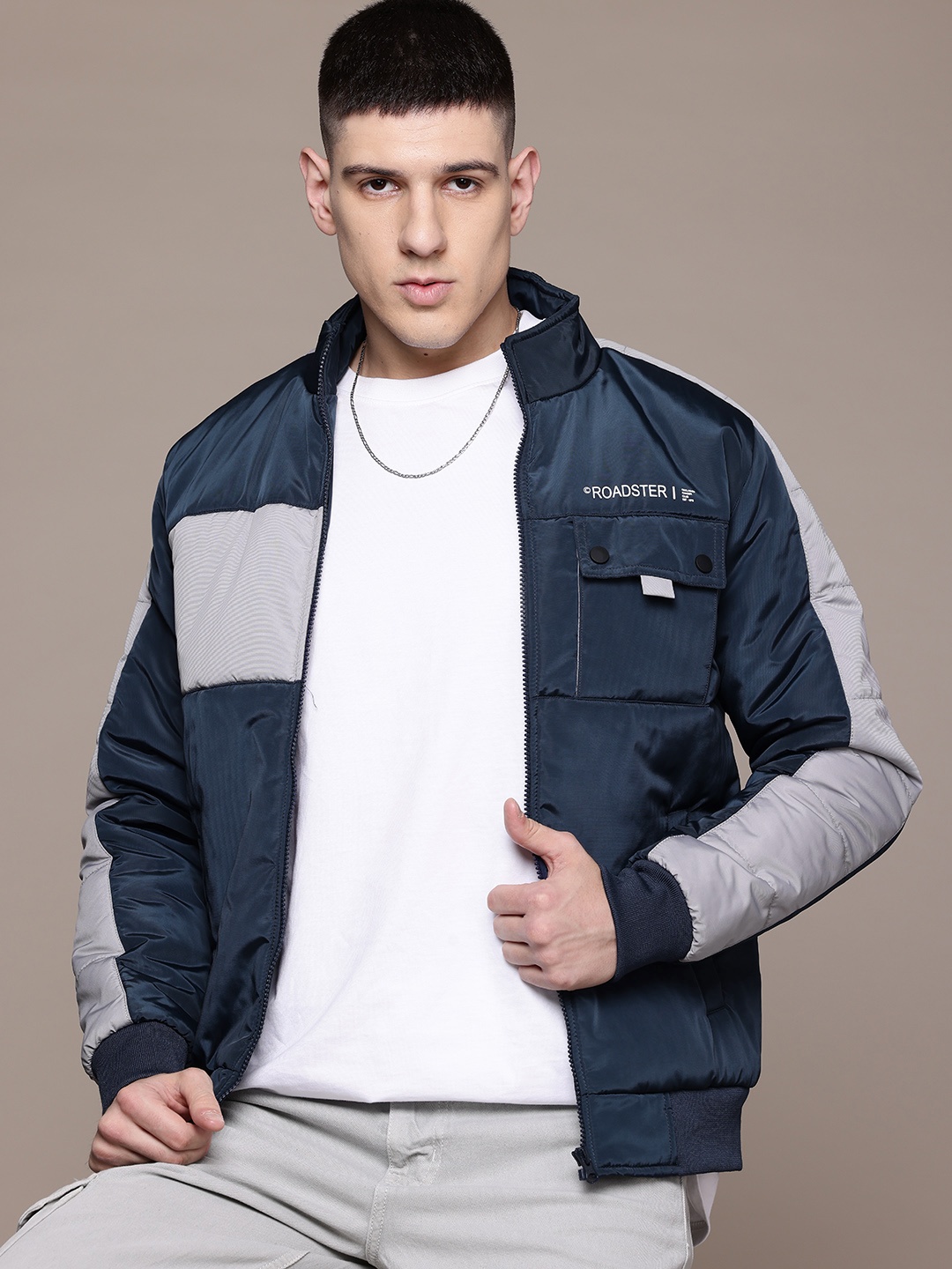 

The Roadster Lifestyle Co. Bomber Jacket with Flap Pocket, Navy blue