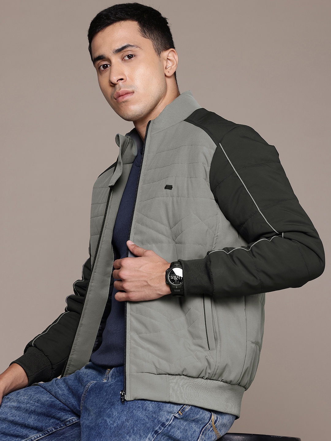

The Roadster Lifestyle Co. Quilted Padded Jacket, Grey