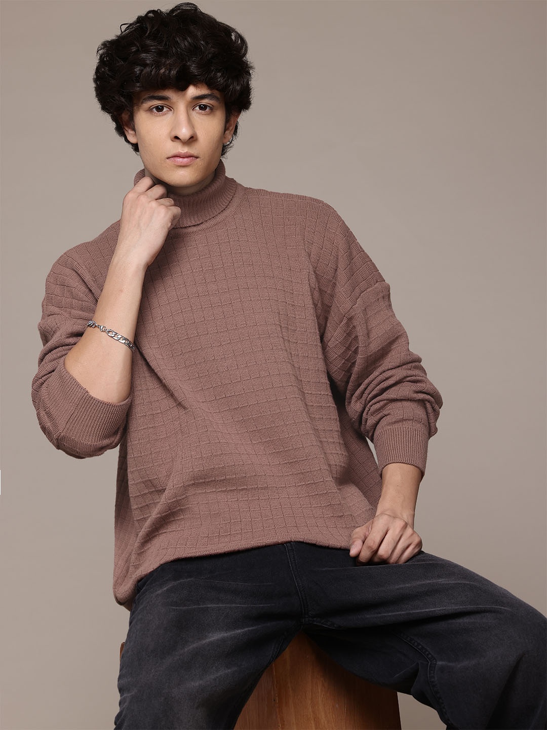 

The Roadster Lifestyle Co. Self-Checked Pullover, Mauve