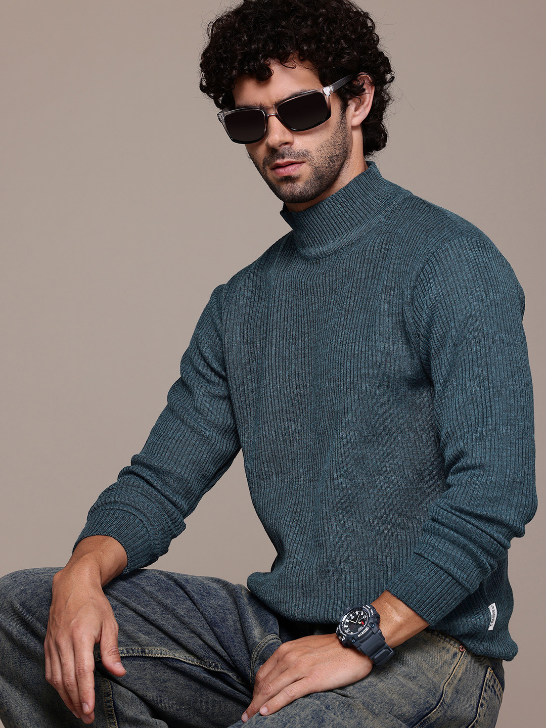 

The Roadster Lifestyle Co. Turtle-Neck Pullover, Blue
