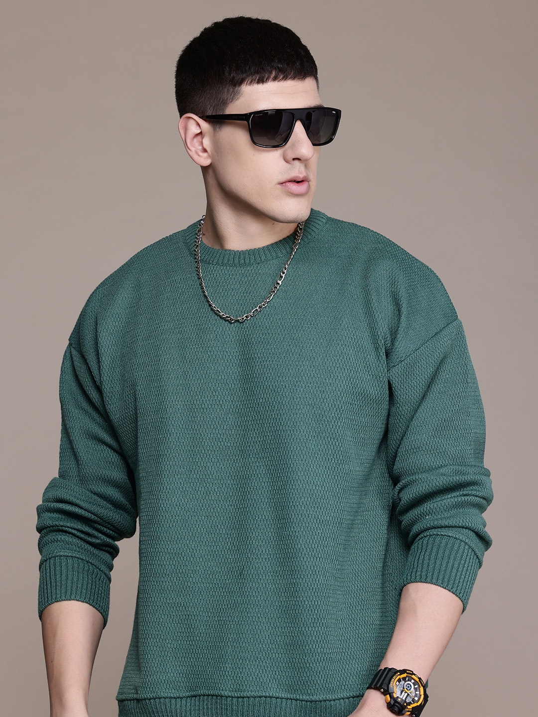 

The Roadster Lifestyle Co. Drop-Shoulder Sleeve Pullover, Green