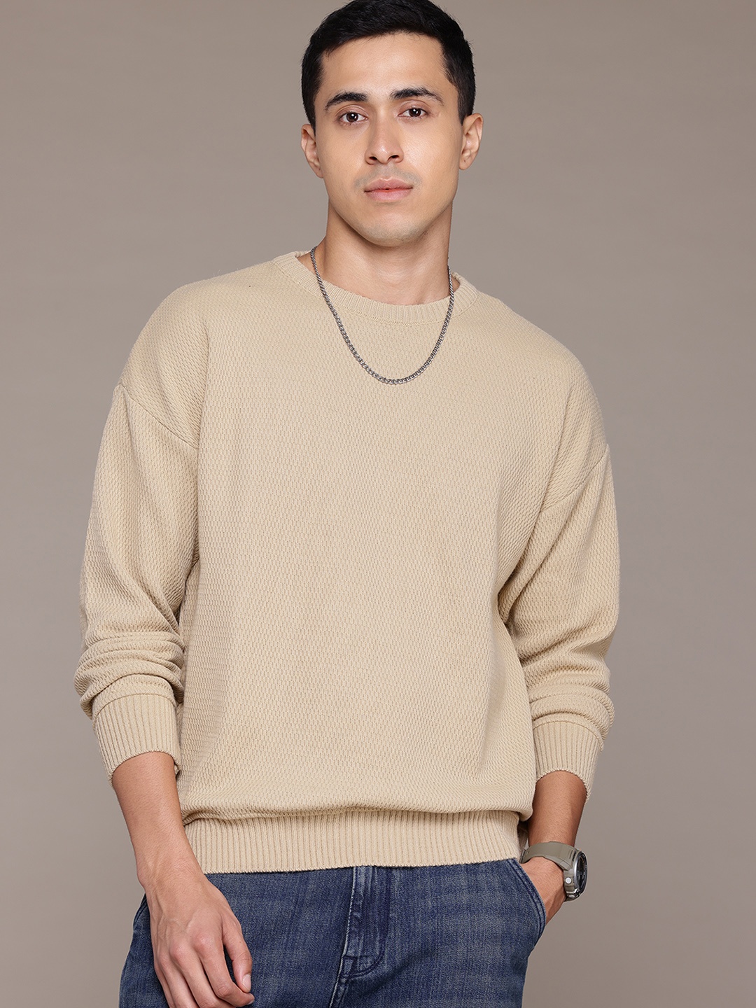 The Roadster Lifestyle Co. Self-Designed Pullover, Beige