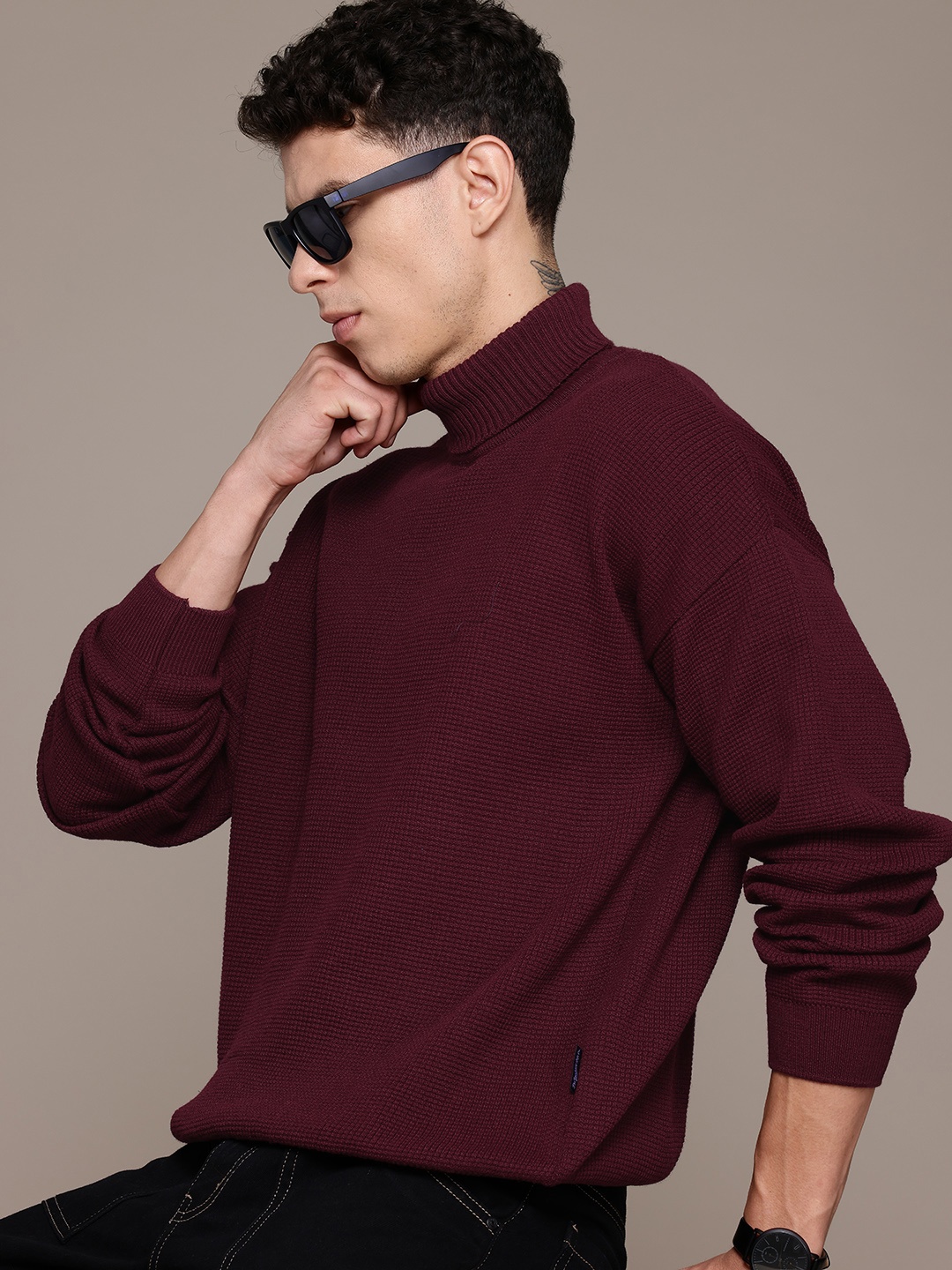 

The Roadster Lifestyle Co. Drop-Shoulder Pullover, Maroon