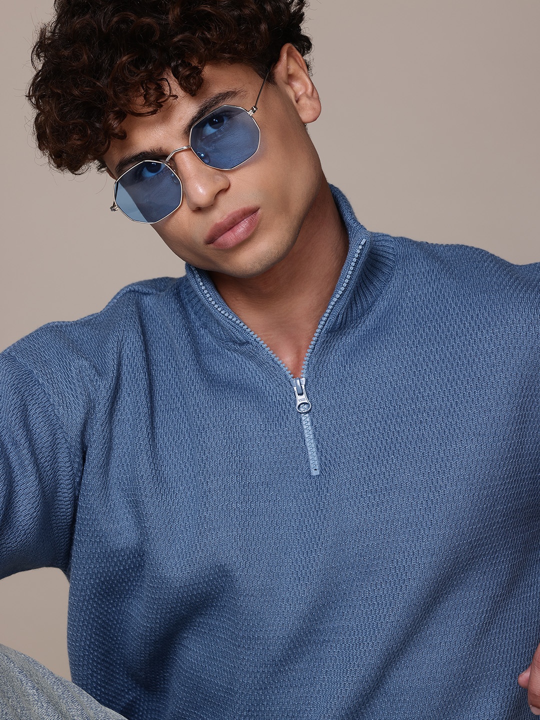 

The Roadster Lifestyle Co. Textured Half Zipper Pullover, Teal