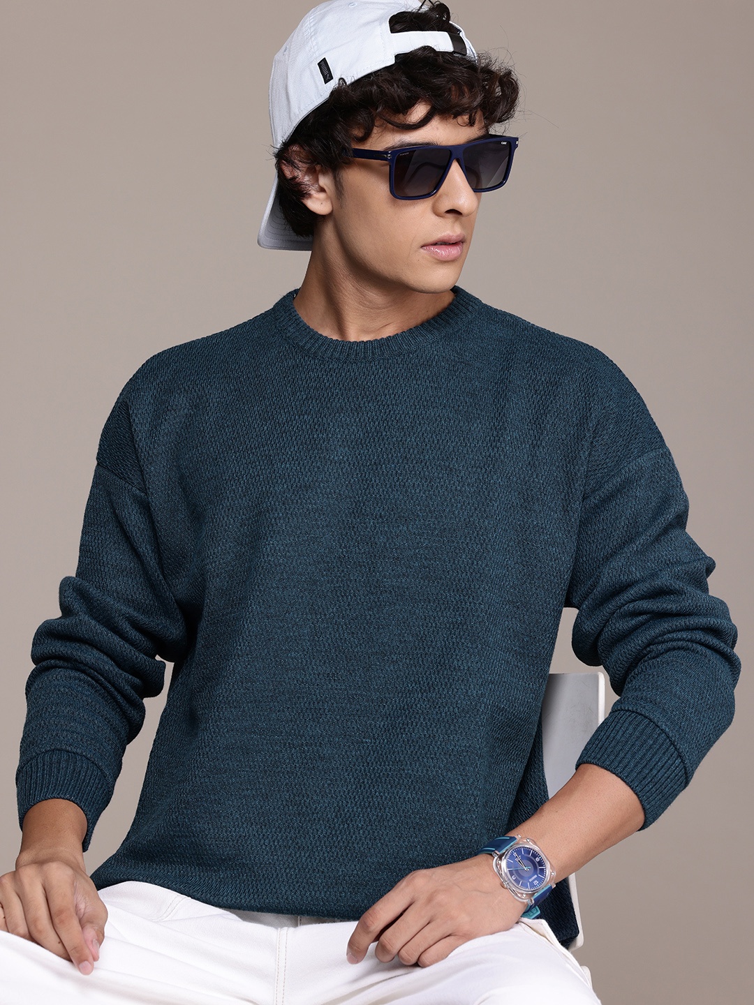 

The Roadster Lifestyle Co. Drop-Shoulder Sleeve Pullover, Teal