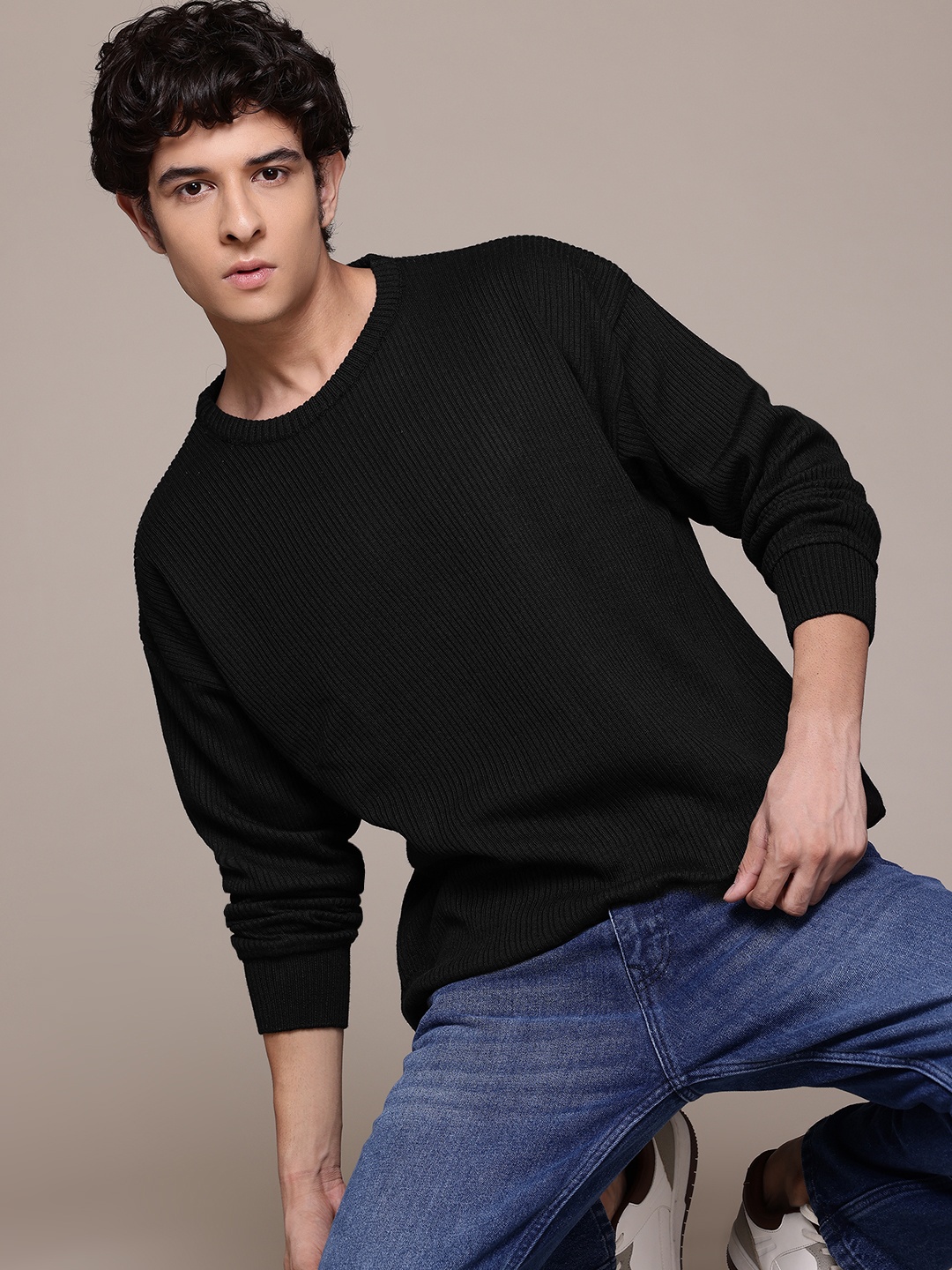 

The Roadster Lifestyle Co. Knitted Pullover, Black