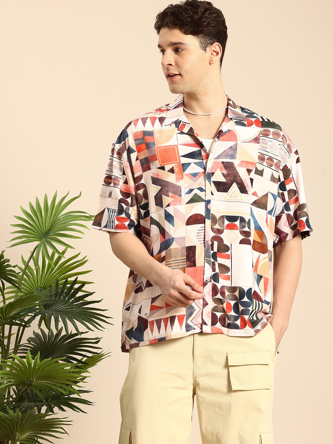 

Mast & Harbour Men Opaque Printed Oversized Casual Shirt, Multi