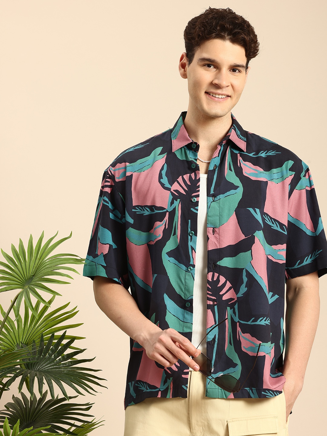 

Mast & Harbour Opaque Printed Oversized Casual Shirt, Multi