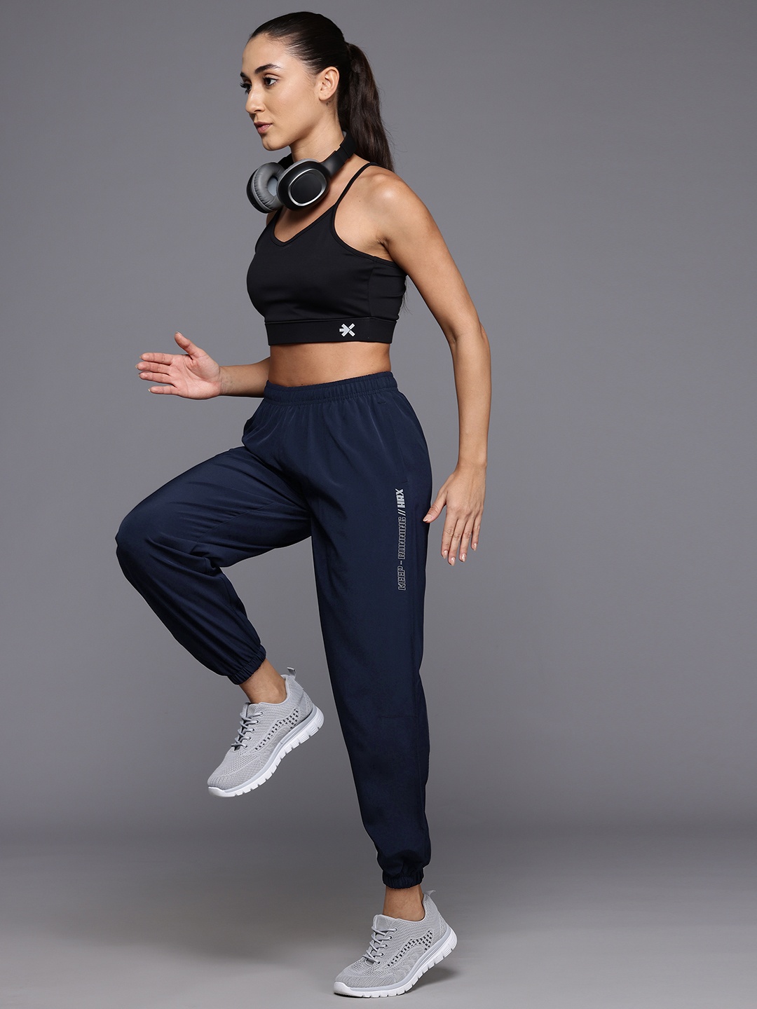 

HRX by Hrithik Roshan Women Rapid-Dry Running Joggers, Navy blue